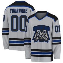 Load image into Gallery viewer, Custom Gray Black-Royal Hockey Jersey
