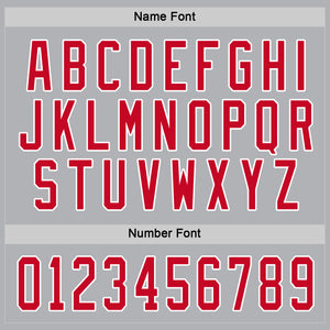 Custom Gray Red-White Hockey Jersey