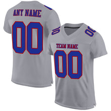 Load image into Gallery viewer, Custom Gray Royal-Red Mesh Authentic Football Jersey
