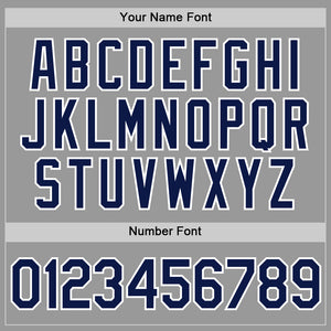 Custom Gray Navy-White Performance T-Shirt