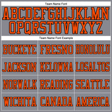 Load image into Gallery viewer, Custom Gray Orange-Black Mesh Authentic Football Jersey
