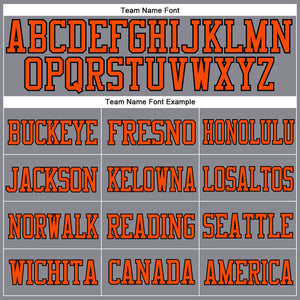 Custom Gray Orange-Black Mesh Authentic Football Jersey