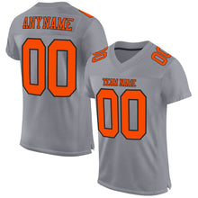 Load image into Gallery viewer, Custom Gray Orange-Black Mesh Authentic Football Jersey
