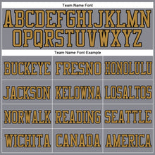 Load image into Gallery viewer, Custom Gray Black-Old Gold Mesh Authentic Football Jersey
