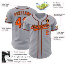 Load image into Gallery viewer, Custom Gray Orange-Black Authentic Baseball Jersey
