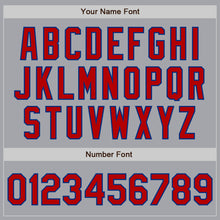 Load image into Gallery viewer, Custom Gray Red-Royal Authentic Baseball Jersey
