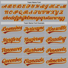 Load image into Gallery viewer, Custom Gray Crimson-Gold Authentic Baseball Jersey
