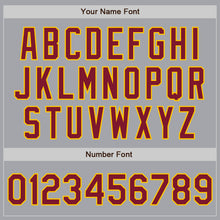 Load image into Gallery viewer, Custom Gray Crimson-Gold Authentic Baseball Jersey
