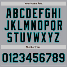 Load image into Gallery viewer, Custom Gray Black-Teal Authentic Baseball Jersey
