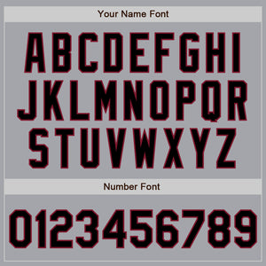 Custom Gray Black-Crimson Authentic Baseball Jersey