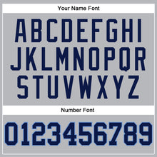 Load image into Gallery viewer, Custom Gray Navy Pinstripe Navy-Light Blue Authentic Basketball Jersey
