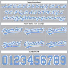 Load image into Gallery viewer, Custom Gray Light Blue-White Authentic Throwback Basketball Shorts
