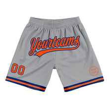 Load image into Gallery viewer, Custom Gray Orange-Royal Authentic Throwback Basketball Shorts
