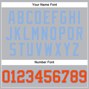 Custom Gray Orange-Light Blue Authentic Baseball Jersey