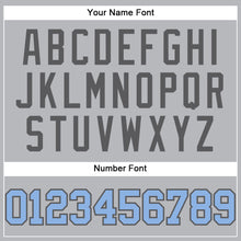 Load image into Gallery viewer, Custom Gray Light Blue-Steel Gray Authentic Baseball Jersey
