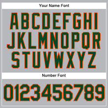 Load image into Gallery viewer, Custom Gray Green Pinstripe Orange Authentic Baseball Jersey
