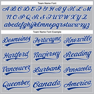 Custom Gray Royal Pinstripe White Authentic Baseball Jersey