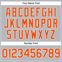 Load image into Gallery viewer, Custom Gray White Pinstripe Orange Authentic Baseball Jersey
