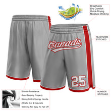 Load image into Gallery viewer, Custom Gray White-Red Authentic Basketball Shorts
