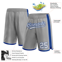 Load image into Gallery viewer, Custom Gray White-Royal Authentic Basketball Shorts
