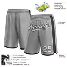 Load image into Gallery viewer, Custom Gray White-Black Authentic Basketball Shorts
