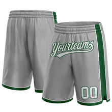 Load image into Gallery viewer, Custom Gray White-Green Authentic Basketball Shorts

