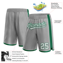 Load image into Gallery viewer, Custom Gray White-Kelly Green Authentic Basketball Shorts

