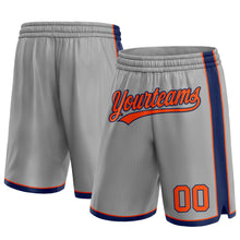 Load image into Gallery viewer, Custom Gray Orange-Navy Authentic Basketball Shorts
