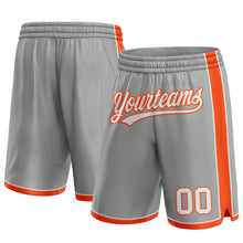 Load image into Gallery viewer, Custom Gray White-Orange Authentic Basketball Shorts
