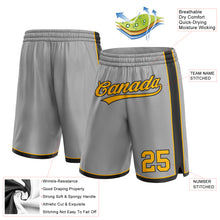 Load image into Gallery viewer, Custom Gray Gold-Black Authentic Basketball Shorts
