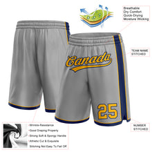 Load image into Gallery viewer, Custom Gray Gold-Navy Authentic Basketball Shorts
