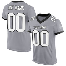 Load image into Gallery viewer, Custom Gray White-Black Mesh Authentic Football Jersey
