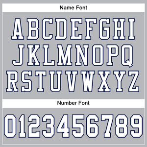 Custom Gray White-Navy Mesh Authentic Football Jersey