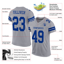 Load image into Gallery viewer, Custom Gray Royal Mesh Authentic Football Jersey
