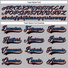Load image into Gallery viewer, Custom Gray Black Powder Blue-Orange Hockey Lace Neck Jersey
