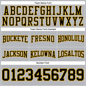 Custom Stitched Gray Black-Gold Football Pullover Sweatshirt Hoodie