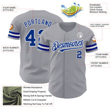 Load image into Gallery viewer, Custom Gray Royal-White Authentic Baseball Jersey
