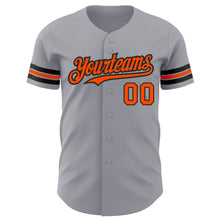 Load image into Gallery viewer, Custom Gray Orange-Black Authentic Baseball Jersey
