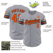 Load image into Gallery viewer, Custom Gray Orange-Black Authentic Baseball Jersey
