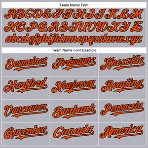 Custom Gray Orange-Black Authentic Baseball Jersey