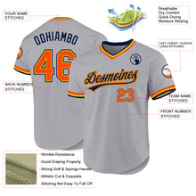 Load image into Gallery viewer, Custom Gray Orange Gold-Navy Authentic Throwback Baseball Jersey
