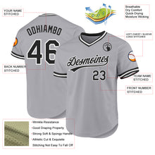 Load image into Gallery viewer, Custom Gray Black-White Authentic Throwback Baseball Jersey
