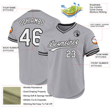 Load image into Gallery viewer, Custom Gray White-Black Authentic Throwback Baseball Jersey
