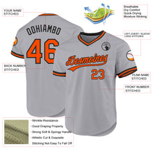 Load image into Gallery viewer, Custom Gray Orange-Black Authentic Throwback Baseball Jersey
