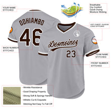 Load image into Gallery viewer, Custom Gray Brown-White Authentic Throwback Baseball Jersey
