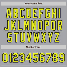 Load image into Gallery viewer, Custom Gray Neon Yellow-Black Authentic Baseball Jersey
