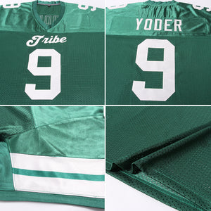 Custom Green Cream Mesh Authentic Football Jersey