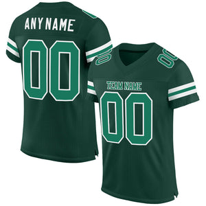 Custom Green Kelly Green-White Mesh Authentic Football Jersey