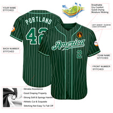 Load image into Gallery viewer, Custom Green White Pinstripe Kelly Green-White Authentic Baseball Jersey
