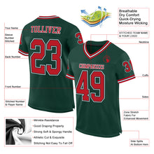 Load image into Gallery viewer, Custom Green Red-Black Mesh Authentic Throwback Football Jersey
